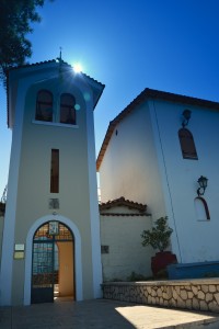 Beautiful Faneromeni Monastery Lefkada. Just 20 minutes from Villa Gabriella Luxury Ionian villa rental.