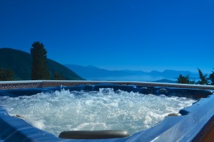 Villa Gabriella Lefkada Luxury Ionian hot tub view Greece day