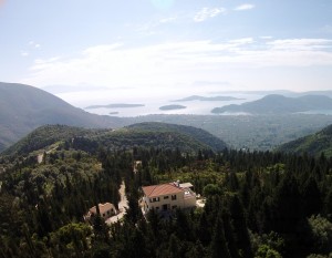 Villa Gabriella's stunning location above the Ionian town of Nidri